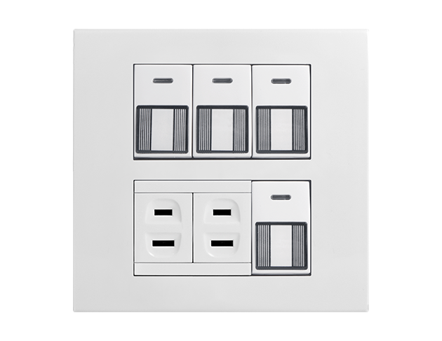 精密四螢光開關二插座 1